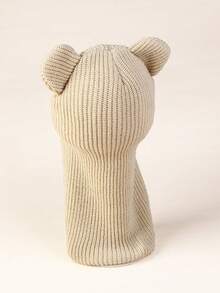 1PC Unisex Kids Toddler Bear Ear Cartoon Warm Knitted Beanie Hat With Neck Warmer - Bear - View 4