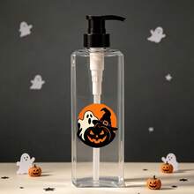 1pc/2pcs/3pcs 400ml Pumpkin And Ghost Cartoon Pattern Transparent Square Soap Dispenser, Refillable Shampoo, Body Wash And Conditioner Dispenser, Halloween Theme - Suitable For Halloween, Shower, Hotel, Kitchen Use - No Electricity Required - Clear - View 5