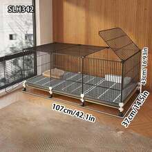 Encrypted Rabbit Cage Large Indoor Household Rabbit Cage With Toilet Automatic Waste Cleaning Suitable For Guinea Pigs And Hamsters Pet Rabbit Nest, Halloween, Christmas - Multicolor - View 13
