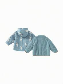 mini bala Áo khoác trẻ em unisex đa năng mùa thu, chống thấm nước, cản gió, thoáng khí, có lớp lót lông mềm bên trong - xanh và trắng - Xem 2