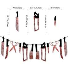 Halloween Horror Haunted House Prank Decor , Cleaver And Paper Bunting - Multicolor - View 11