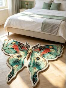 1pc Green Butterfly Rug, Girly Carpet, Thickened Carpet, Decorative Rug, Bedroom Decor, Small Rug, Home Decor, Living Room Carpet, Bedroom Carpet, Living Room Home Decor, Outdoor Rug - Mint Green - View 1