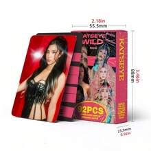 92件 KATSEYE WILD 專輯小卡與貼紙套組，女團收藏版，可愛趣味禮物，生日禮物、復活節禮物、萬聖節禮物、聖誕禮物、派對禮物，Katseye 應援棒，KP Op，Katseye 小卡 - 92成新 - 查看 8