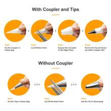126pcs Cake Decorating Tools, Includes 100pcs 12-Inch Thickened Transparent Piping Bags, 24pcs Piping Tips, 2pcs Couplers And Other Piping Tools, Suitable For Home Baking, Buttercream DIY - View 7
