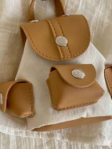 Dompet Koin Tas Mini Tas Liontin Ransel Mini Tas Liontin INS Blok Warna PU Patchwork Gantungan Kunci Tas Kecil Dapat Digantung di Sabuk Tempat Penyimpanan Earphone Lipstik Tas Kecil Ransel Liontin Ransel Tas Liontin - MultiWarna - View 8