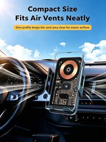 Dudukan Ponsel Mobil Nirkabel Otomatis, Dudukan Ventilasi Udara, Pengisi Daya Nirkabel, Braket Navigasi Mobil Universal Rotasi 360° untuk Smartphone - D18 - View 11
