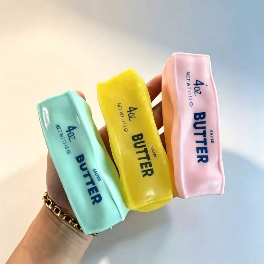 Butter Stick Squeeze Toy, Soft Silicone Cream Bar, Colorful Stress Relief Gadget - Multicolor - View 1