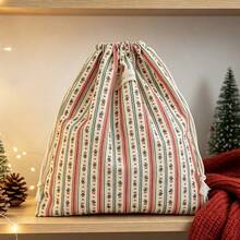 1pc Christmas Style Storage Bag, Large Capacity Gift Packaging Bag, American Style Bundle Pocket, Cosmetics And Miscellaneous Cloth Bag - Multicolor - View 8