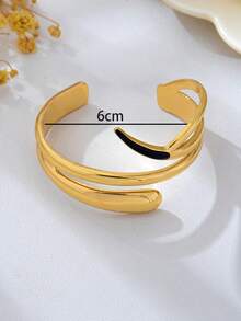 1 buah Gelang Wanita Bentuk Tetesan Air Geometris Lancip Berwarna Hitam Berlapis Emas dengan Hiasan Minyak Buatan, Modis untuk Halloween, Serbaguna, dan Dapat Disesuaikan - emas hitam - View 5