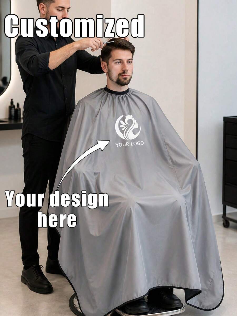 Custom Logo/Pattern Barber Cape, Custom Barber Apron, Custom Barber Cape, Lightweight Breathable Unisex Home Salon Apron, Custom Barber Shop Home Salon Customer Cape - Multicolor - View 1
