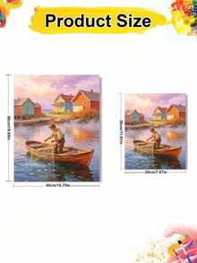 1pc Fisherman Theme DIY Digital Oil Painting, Canvas Art Painting For Adult Beginners, Wall Decor Home Decor, Holiday Gifts. - Sets - View 8