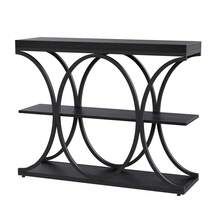 Sofa & Console Tables - Black Wood Grain - View 8
