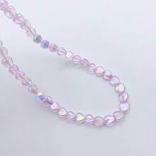 1 Peça Cordão de Telefone com Contas de Coração de Princesa Sereia, Pingente Charm de Capa de Telefone, Corrente Decorativa DIY com Contas para Pulso, Pingente de Corrente para Câmera CCD, Chaveiro Charm Fashion INS - Rosa chiclete - Visão 3