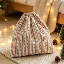 1pc Christmas Style Storage Bag, Large Capacity Gift Packaging Bag, American Style Bundle Pocket, Cosmetics And Miscellaneous Cloth Bag - Multicolor - View 3