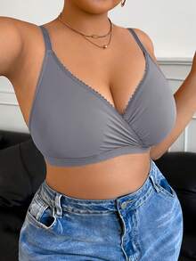 Plus Size Wireless No Padding Women's Bra Single Pack - Grey - View 4
