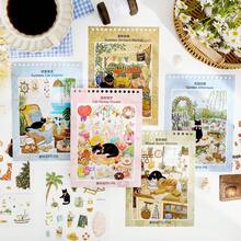 Cozy Home Scene Building Sticker Set, Cute Cat Scene Theme, PET Material Die-Cut Stickers, Immersive 3D Model Stickers, Korean Style Stickers, School Stickers, Halloween Stickers, Diary Supplies, Suitable For Scrapbooking, Journaling And DIY Crafts - Style a - View 10