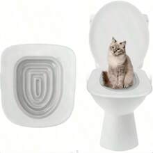 1PC Cat Toilet Trainer, Reusable Detachable Double-Layer Kitty Potty Training Kit, Easy Clean Odor-Free Cat Litter Box Alternative For Indoor Home Bathroom - Multicolor - View 1