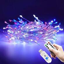 USB Powered Multi-Color Firecracker LED String Lights, Full Cluster Design With Bright LED Beads, 8 Adjustable Lighting Modes, Suitable For Windows, Bedrooms, Wedding Backgrounds, Parties And Holiday Home Decor, Creating A Dynamic Festive Atmosphere - USB Firecracker Light - View 4