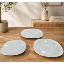 18-Piece Square Opal Glass Dinnerware Set – White, 6 Person - White - View 3