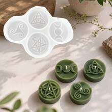 1pc Silicone Candle Mold, Symbol Silicone Mold, Suitable For Tea Candles, Wax Blocks, Plaster Decor And Epoxy Resin Casting DIY Mold, Used For Home Decor, Suitable For Various Holiday Decorations - 4-hole Symbol Mold - View 8