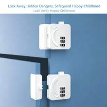 1PC Easy Install Self-Adhesive Fridge/Oven/Cabinet Safety Lock - No Drilling Required, Child Safety Design, Comes With Strong Residue-Free Sticker - White - View 1