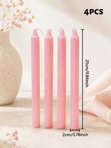 2/4PCS, Sweet Style Pink Pointed Glossy Long Rod, Scented Long Rod Candles, 0.78*9.84 Inches Pink Long Rod Candles, Suitable For Home Decoration, Tabletop Decorations, Birthday Gifts, Gift Box Set, Holiday Ornaments - Multiple Styles - View 10