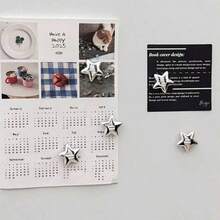5/10 Pcs Silver Star Refrigerator Magnets, Acoustic Panel Magnetic Stickers, Kitchen Fridge Decor, Refrigerator Door Decoration, Photo Holder, Holiday Gift - A - View 3
