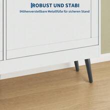 Tall, narrow shoe cupboard with 4 hinged doors – Adjustable shelves, MDF with legs – Modern, space-saving design for the hall/corridor/living room – White - Weiss - Übersicht 3