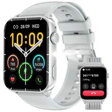 Blackview 中性智能手錶，附 LED 閃光燈運動手錶，藍牙通話，IP68 防水，適用手機/Android，健身手錶，含心率監測、睡眠追蹤、計步器、卡路里計算、血壓監測，送給男士或女士的禮物 - 查看 9