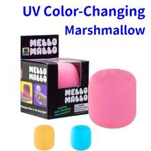 Mello Mallo Malvavisco Cambia Color UV, Juguete de Malvavisco Cambia Color Sensible a la Luz, Juguete Cilíndrico de Alivio del Estrés, Bola de Apretar Hecha a Mano - Multicolor - Ver 1