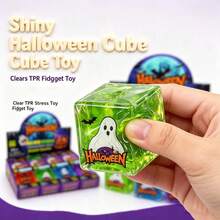 1 Peça Brinquedo Macio Estético de Cubo de Halloween, Formato Quadrado Criativo, Brinquedo de Alívio de Estresse com Rebote Lento ASMR Elástico, Decoração de Mesa Inovadora, Favorito de Festa de Feriado Fofo, Adequado para Colecionadores Adolescentes, Enviado Aleatoriamente - Multicolorido - Visão 2