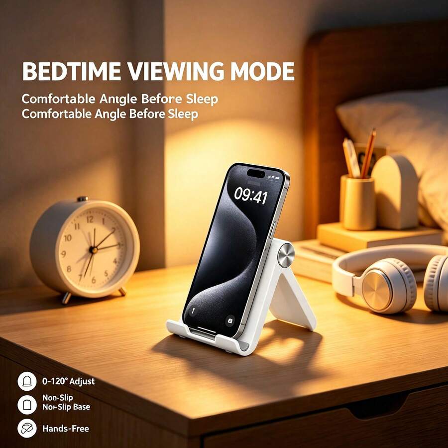 2/1pc Foldable Portable Desktop Phone Stand, Premium ABS Material, Adjustable Angle, Lightweight Pocket-Sized, Compatible With All Smartphones And Tablets, Stable Non-Slip, Space-Saving - Upgraded Version - View 1