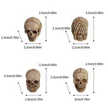 20pcs=1set Mini Skulls Halloween Mini Skeleton Skull Decorations, Creepy Resin Miniature Figurines, Small Skull Ornaments For Flower Pots Bonsai Garden Patio, Haunted House Party Bar Outdoor Decor - Multiple Styles - View 3