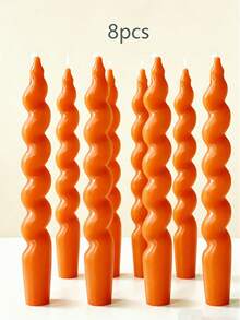 Orange Ribbed Scented Smokeless Candles, Halloween Decor Candles, Suitable For Cute Home Decor, Romantic Candlelight Dinner, Wedding Decoration, Holiday Gift, Meditation/Sleep, Christmas Tabletop Decor, Premium Gift For Best Friends (High-Quality Candles) - Incense and Candles - View 9