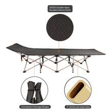 Foldable Guest Folding Camping Bed With Removeable Cushioned Mattress - Grey - View 5