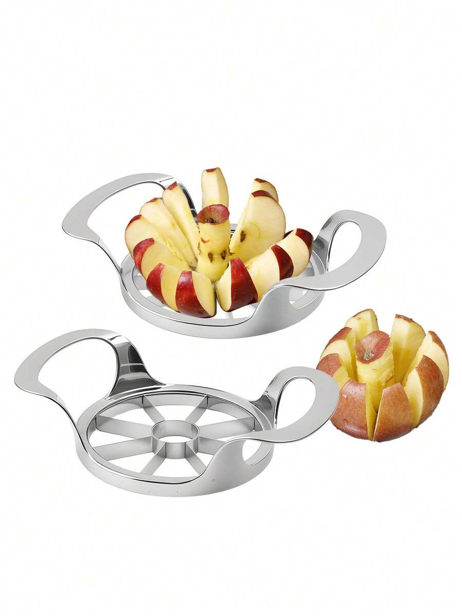 1 Buah Alat Pemotong Apel Paduan Seng Warna Perak, Pemotong Buah 8 Iris/12 Iris (Opsional), Cocok untuk Apel Besar, Buah-buahan, Pir, Kentang, dan Bawang Bombay, Alat Dapur Rumah Tangga untuk Memotong dan Mengiris dengan Cepat - MultiWarna - View 1