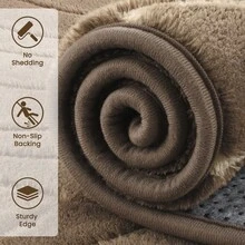 Sour Lemon Rugs Living Room Large 200x300cm,3D Area Rugs For Bedroom, Extra Large Rug For Living Room Wave Pattern, Washable Soft Shaggy Non Shedding Fluffy Carpet Mat For Living Room, Bedroom, Kitchen & Office - Beige-brown - View 3