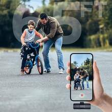 Mini 2.4GHz Wireless Lavalier Microphone, For IPhone 18/17/16/15, Android And Other TYPE-C Interface Smartphones, Plug And Play, Intelligent Noise Reduction, Clear Sound Wireless Lavalier Microphone, For Podcast, Video Recording, Live Streaming, Vlog - Black - View 6