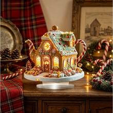 1pc Luxury Gingerbread Teapot Snow House Acrylic Desktop Ornament, Vintage Autumn/Winter Decor, Indoor Desktop Decoration, Holiday Party Home Decor, Desktop Atmosphere Decoration, Christmas Gift, Christmas Decoration, 2D Flat - Ornament - View 3