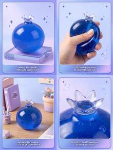 Soothing Giant Blueberry Stress Relief Toy, Blueberry-Shaped Jelly Texture Squeeze Toy, Slow Rebound Soft Squeezable Stress Relief Toy, Cute Aesthetic Sensory Toy For Teens, Ideal Party Favor And Birthday Holiday Gift, Halloween Party Favor, Halloween Gift Basket Filler - Multicolor - View 4