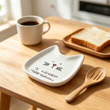 3pcs Cat Shaped Ceramic Spoon Holder, Funny Quote Tableware Rack, Cute Kitchen Countertop Decor, Gift For Cat Lovers - Multicolor - View 4