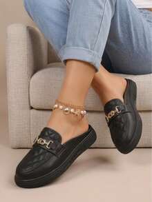 Women's Pointed Toe Wedge Sandals, Comfortable Non-Slip Daily Shoes - Black - View 1