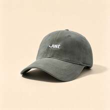 1pc Just Letter Embroidered Baseball Cap Solid Color Adjustable Soft Brim Casual Sun Hat Unisex Dad Hat - Multicolor - View 6