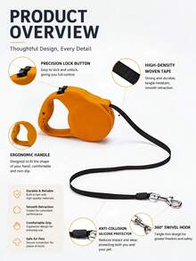 5M Automatic Retractable Dog Leash – Anti-Pull Shock-Absorbing Leash With One-Button Brake, For Small/Medium/Large Dogs - Multicolor - View 6