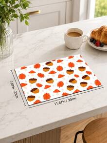 1pc Pumpkin Pattern Diatomaceous Earth Kitchen Dish Drying Mat, Absorbent Dish Drying Pad, Coffee Machine Mat, Dishwashing Mat, Sink Mat, Kitchen Countertop Protector, Suitable For Cups, Plates, Tableware And Kitchen Decor - Multicolor - View 13