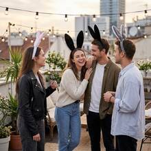 1pc Sexy Bunny Ears Headband, Suitable For Halloween, Easter Costume, Bar/Club Stage Performance Accessories - Black - View 7