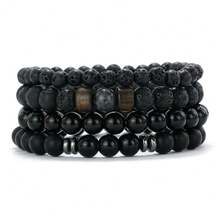 diffone 4 Pcs/Set Handmade Round Beaded Bracelet Antique Stone Set For Men Armband Wristband Jewelry - Men's Beaded Bracelet Set - View 10