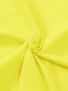 Autumn/Winter Ribbed Cotton Long Sleeve Top For Girls, Casual Sporty College Style - Bright Yellow - View 8