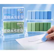 1 Box Of Random Style Erasers, Clean And Less Marks, Students Use Chip Collection Into Strips, Less Debris, Large And Gradual Change Erasers, School Supplies - 1 Box Of [mixed Colors] 6 Pieces - View 2