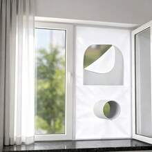1PC New Portable Window-Mounted Air Conditioner Seal, Featuring An Adjustable Hose Sleeve That Allows The Window To Be Opened And Closed Without Obstruction, Complete With An Insect Screen, Easy To Install And Remove, And Adjustable - White - View 1